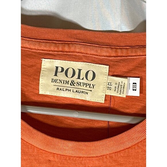 Polo Ralph Lauren Denim and Supply T-Shirt, Orange, Size XL, NWT - Picture 3 of 6